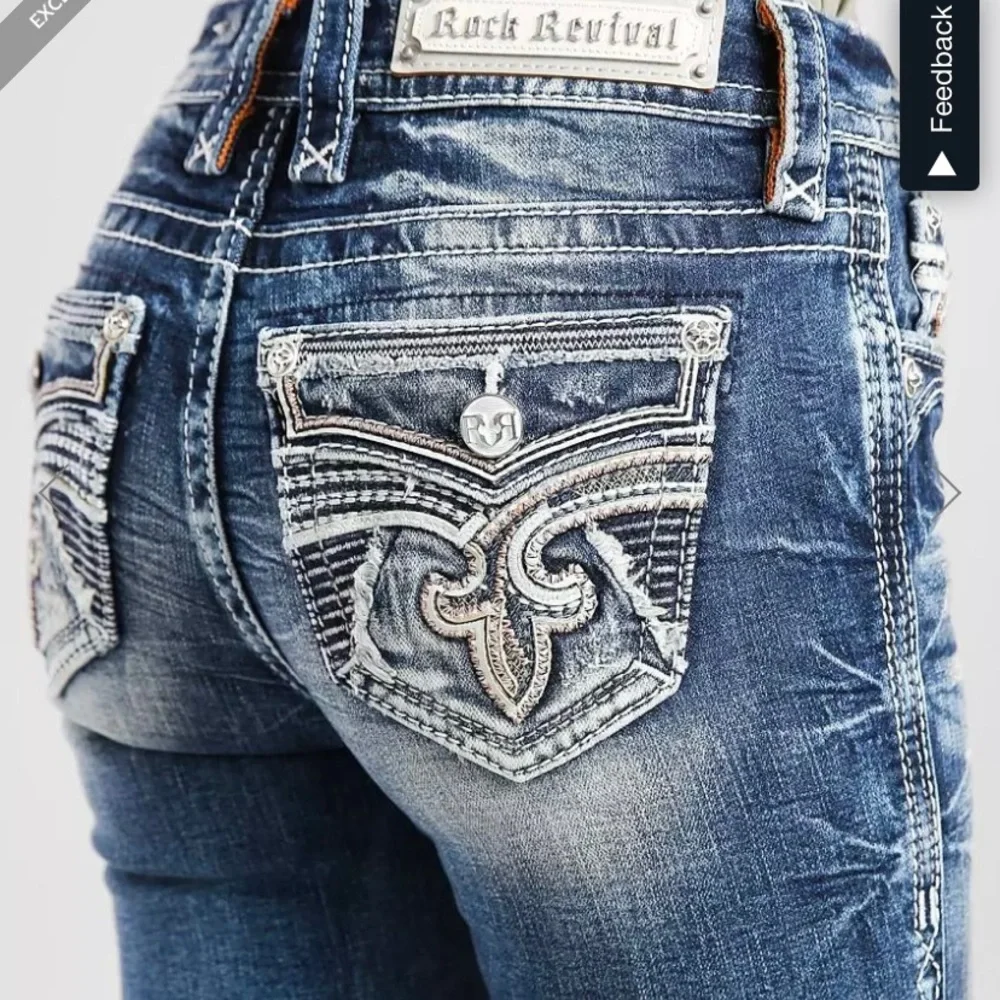 🚫SOLD🚫 New Women’s Rock Revival Sosie Mid-Rise Straight Jeans - Picture 4 of 15